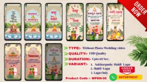WPDN 06 | Marathi Wedding Invitation Video Card With Doodle | मराठी व्हिडिओ लग्नपत्रिका