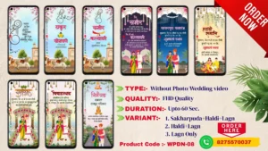 WPDN 08 | Marathi Wedding Invitation Video Card With Doodle | मराठी व्हिडिओ लग्नपत्रिका