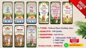 WPDN 10 | Marathi Wedding Invitation Video Card With Doodle | मराठी व्हिडिओ लग्नपत्रिका