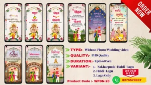 WPDN 20 | Marathi Wedding Invitation Video Card With Doodle | मराठी व्हिडिओ लग्नपत्रिका