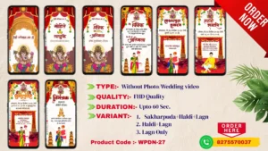 WPDN 27 | Marathi Wedding Invitation Video Card With Doodle | मराठी व्हिडिओ लग्नपत्रिका