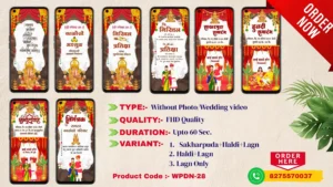 WPDN 28 | Marathi Wedding Invitation Video Card With Doodle | मराठी व्हिडिओ लग्नपत्रिका
