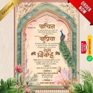 WDN 1725 | Marathi Wedding Invitation Card 2D Without Photo | मराठी लग्नपत्रिका